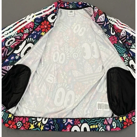 Adidas Originals Jacket Women Medium Hattie Stewart Floral Eyes Track Full Zip - Picture 3 of 12